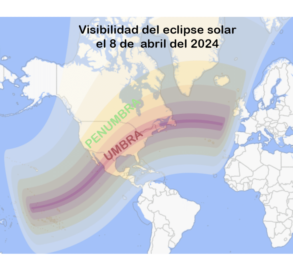 Fig 6. Eclipse solar total en México 8 de abril de 2024